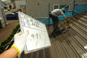 函館市追分町の屋根外壁塗装　工事