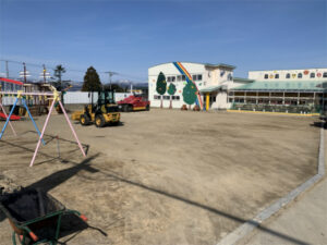 亀田郡七飯大川にある幼稚園のグラウンド整備工事