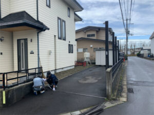 函館市本通にある住宅のカーポート設置工事
